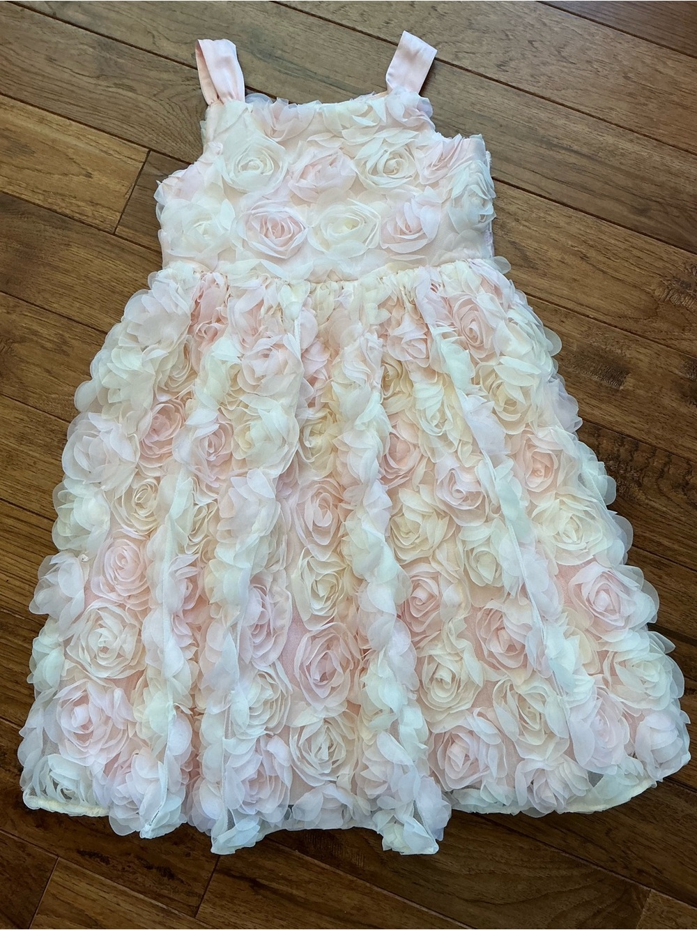 Monsoon 3D Pink and Ivory Roses Dess, size 11